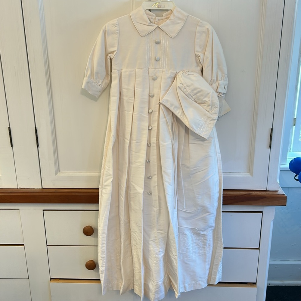 Pure Silk Traditional Classic Heirloom Baptism Christening Outfit New with Tags
